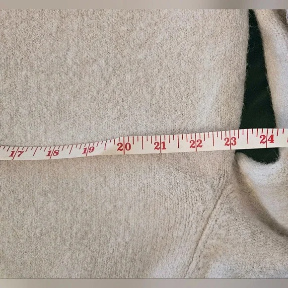 Oak+Fort Oat Boxy Boho Oversized Sz Small  Mock Neck Wool Blend Sweater - Picture 9 of 11